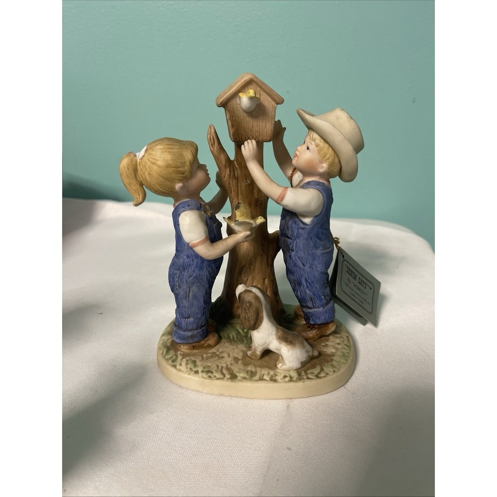 Homco Vintage 1985 Denim Days Figurines #8888 Our‎ Birdhouse Home Interiors